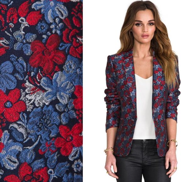 NWT BCBG MaxAzria XS Kamryn Jaquard Blazer Jacket Luxury Statement Academia Prep - Picture 1 of 16